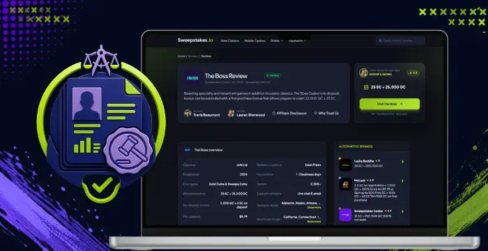 The Boss casino registration with legal information and verified identity details