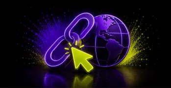 Casino website link with globe, chain and cursor icon