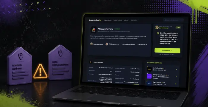McLuck casino review with address verification and billing details
