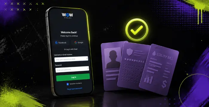 Secure casino login with identity verification documents and utility bill