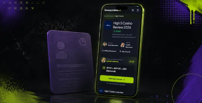 High 5 Casino review on mobile with player profile and bonus details