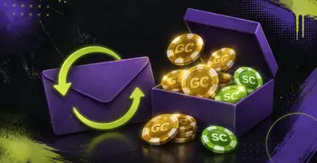 Purple envelope with arrows next to open box of GC and SC chips