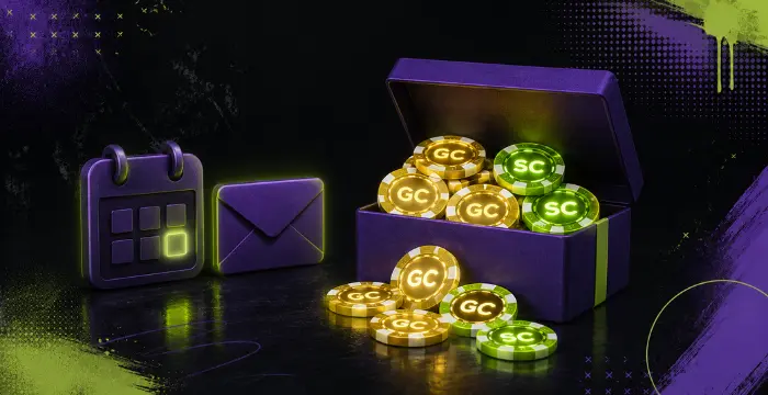 Calendar and envelope next to open box of GC and SC chips