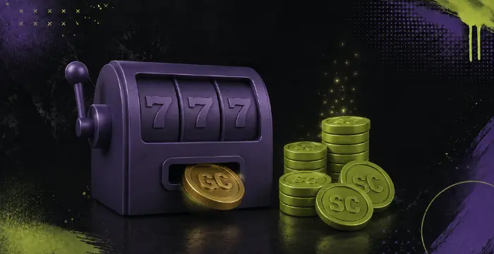 Sweepstakes casino slot machine with Gold Coins and Sweeps Coins