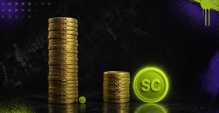 Gold Coins and Sweeps Coin comparison with different coin stack sizes