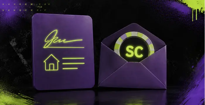 Sweepstakes mail-in entry with address details and Sweeps Coin reward