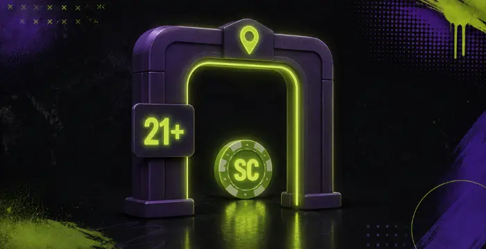 21+ sweepstakes casino access with location eligibility and Sweeps Coin