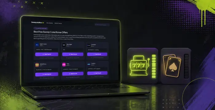 Free Sweeps Coin bonus offers with slot and card game rewards