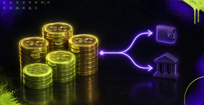 Gold Coins and Sweeps Coins with wallet and bank transfer options