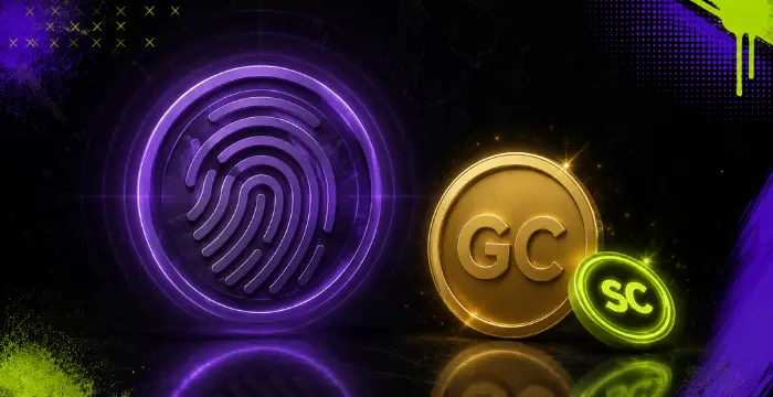 Biometric verification with Gold Coin and Sweeps Coin rewards