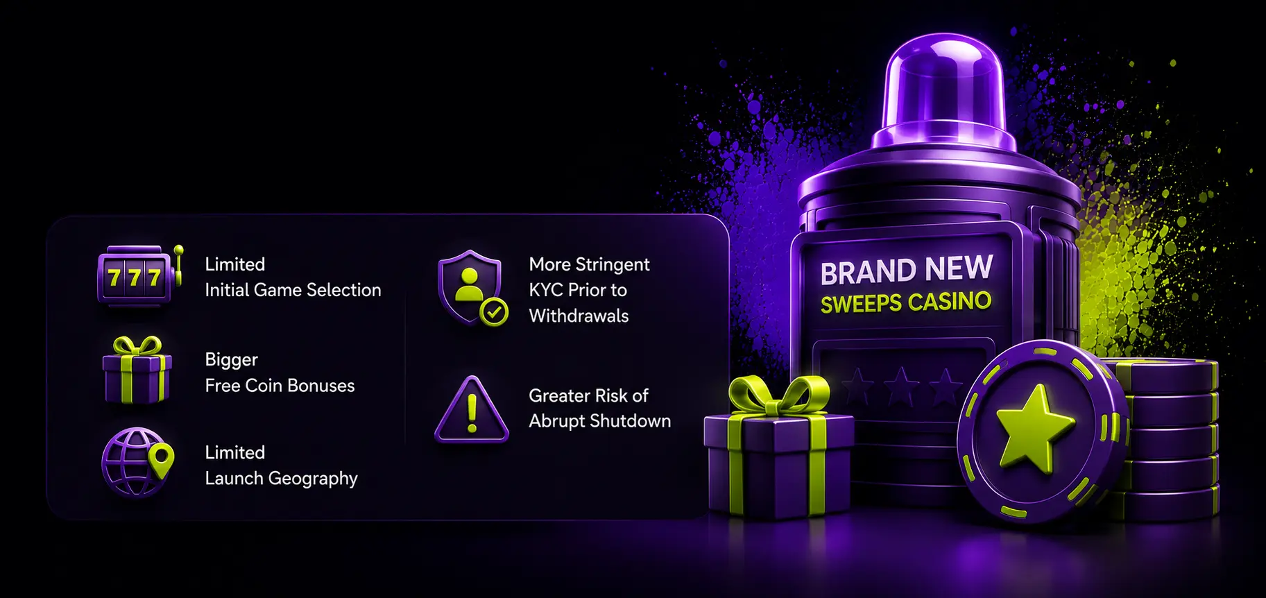 Brand new sweeps casino features, bonuses, KYC checks and shutdown risks