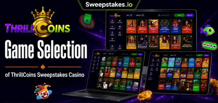 ThrillCoins responsible gambling tools banner with desktop settings screen.