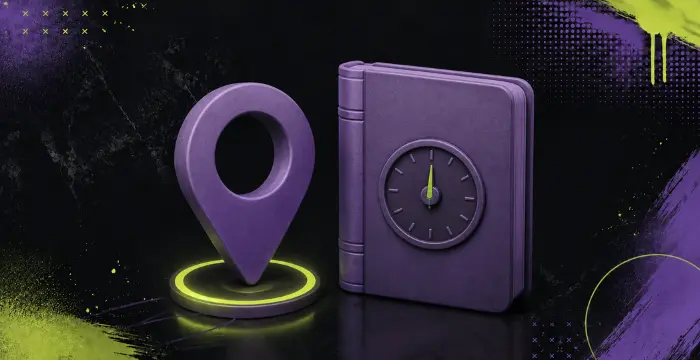Location eligibility check with map pin and time verification