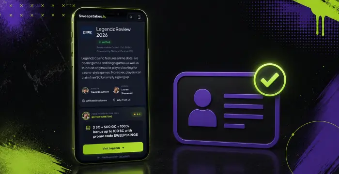 Legendz casino review with verified player account and bonus offer.