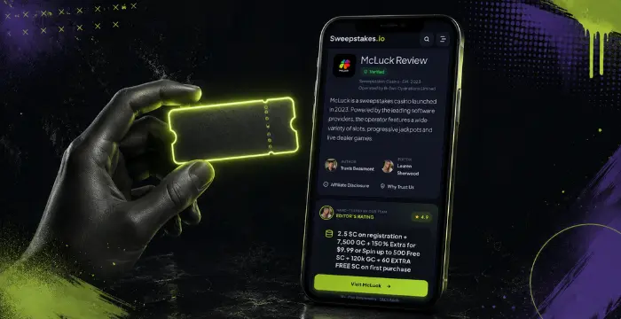 McLuck casino review with first-purchase offer ticket