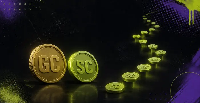 Gold Coins and Sweeps Coins showing first-purchase reward progression