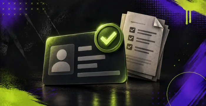 Verified identity card with checklist for secure Sweeps Coins redemption