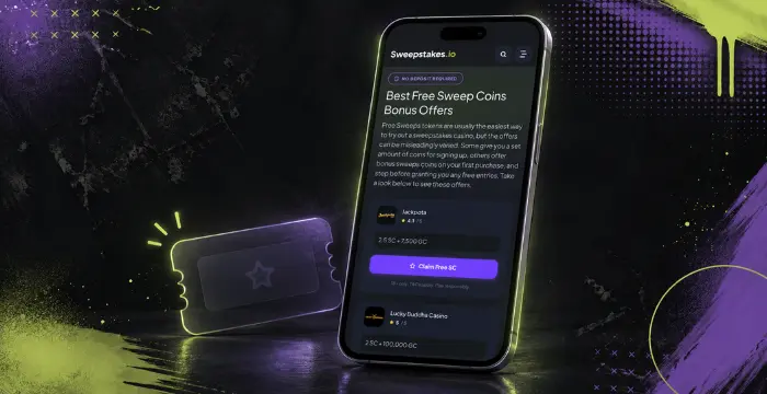 Free Sweeps Coin bonus offers on mobile with claim ticket