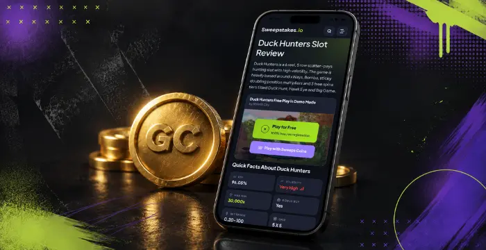 Duck Hunters slot review on mobile with Gold Coins and free play options