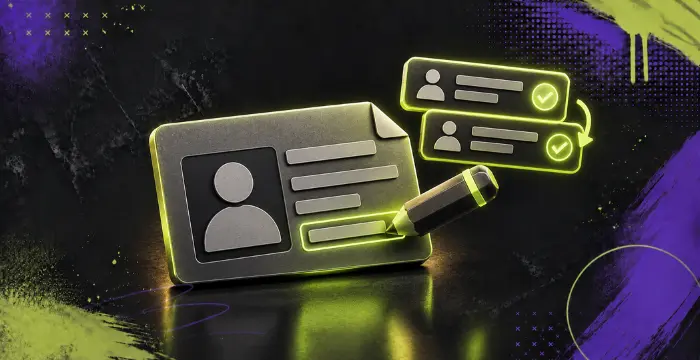 Identity verification update with profile card, edit tool, and approved account checks